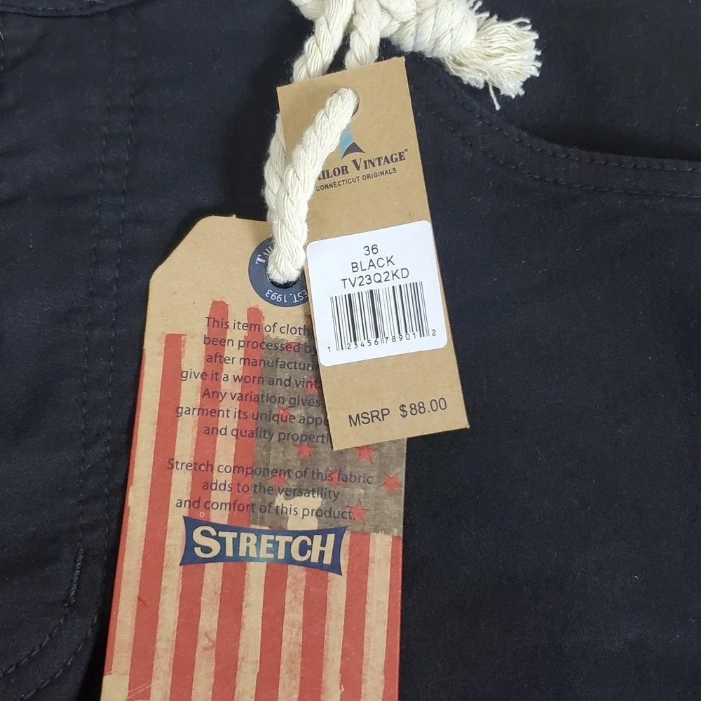 Tailor Vintage Men's Black Denim Shorts Size 36 Greenwich Slim Fit NWTGS